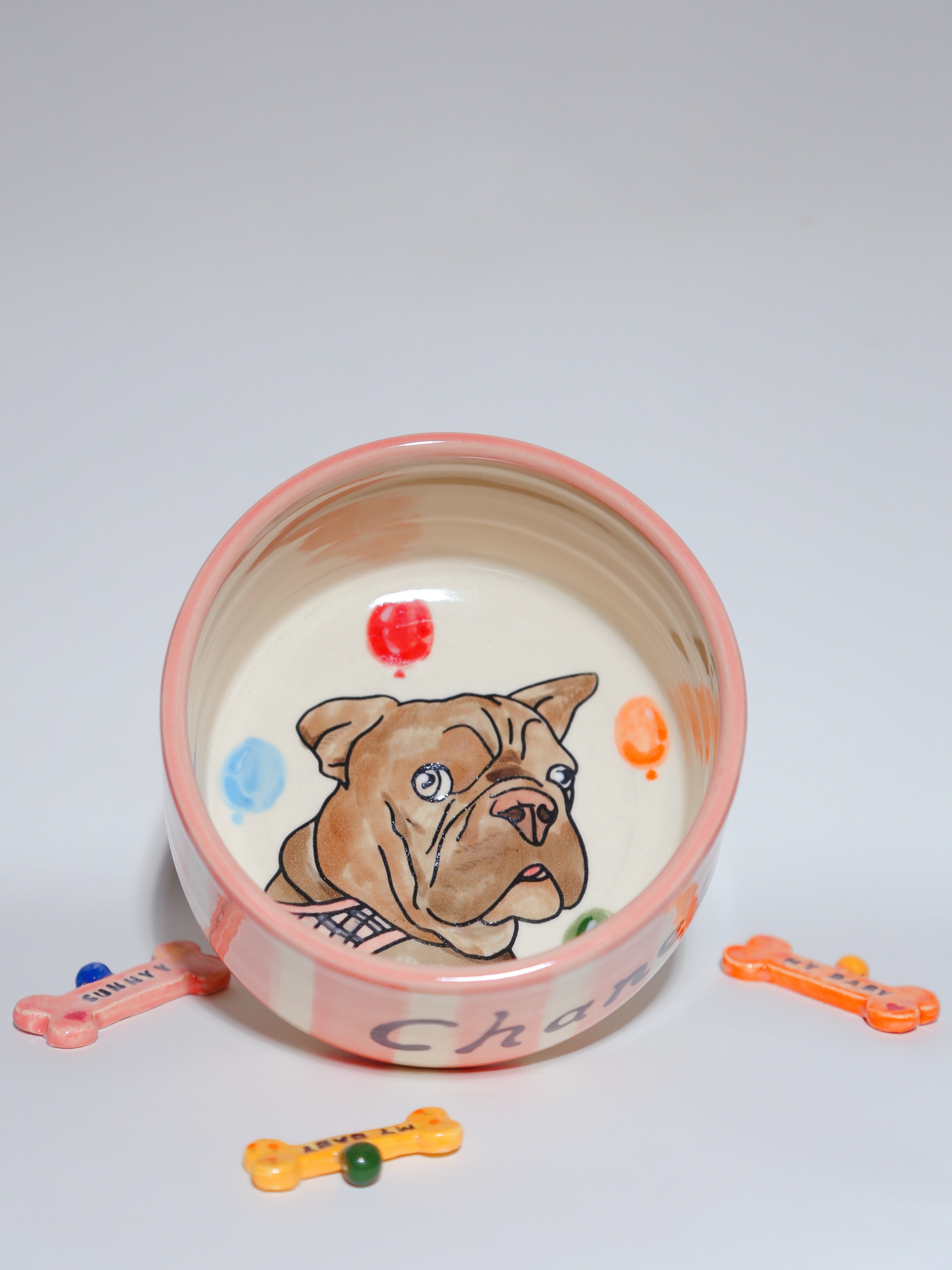 Custom Pet Portrait from photo Handmade Ceramic Bowl Gift for Dog/Cat