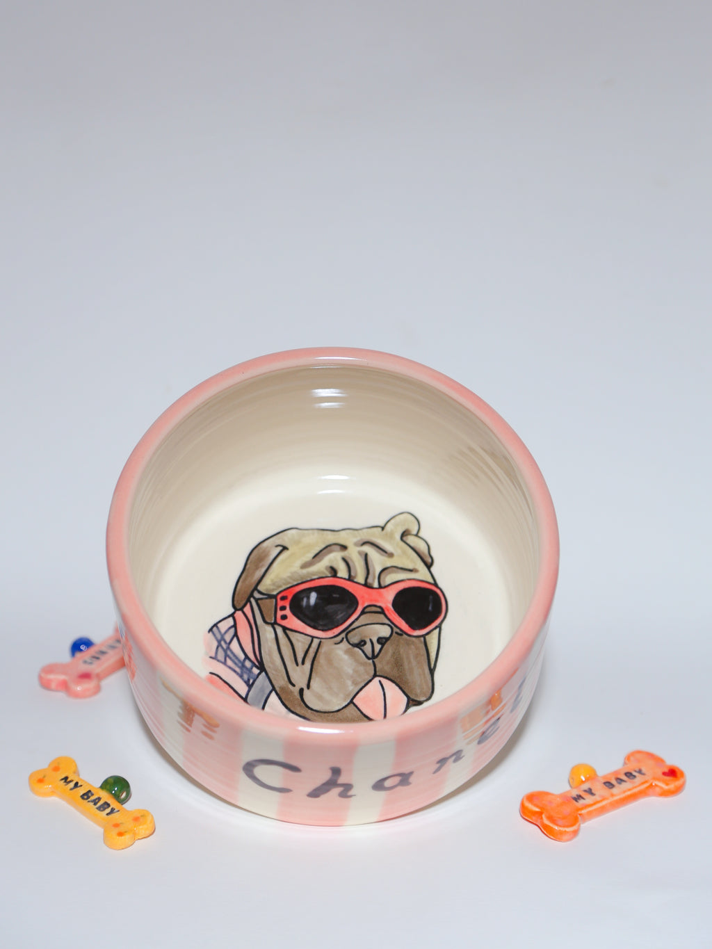 Custom Pet Portrait from photo Handmade Ceramic Bowl Gift for Dog/Cat