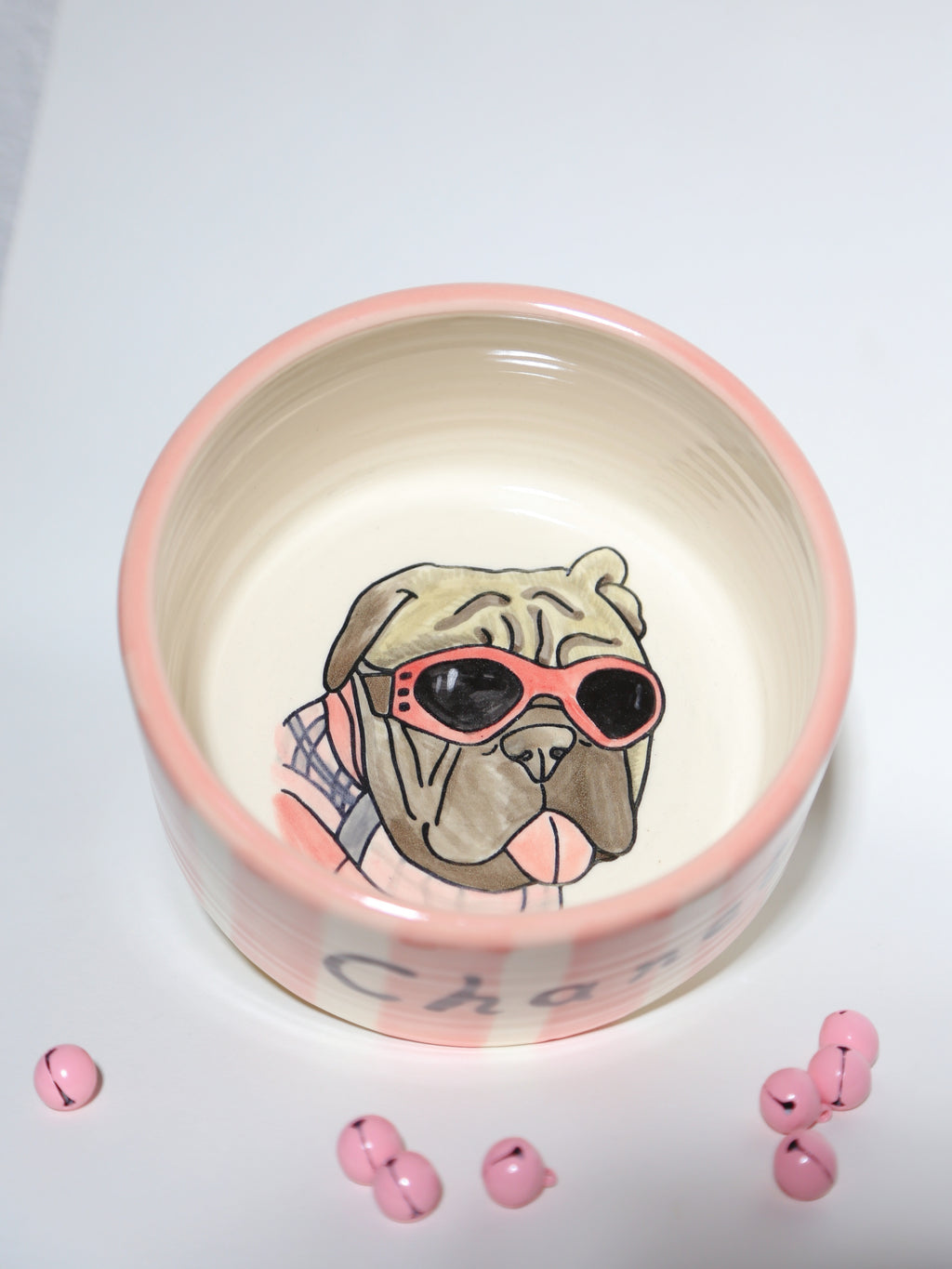 Custom Pet Portrait from photo Handmade Ceramic Bowl Gift for Dog/Cat
