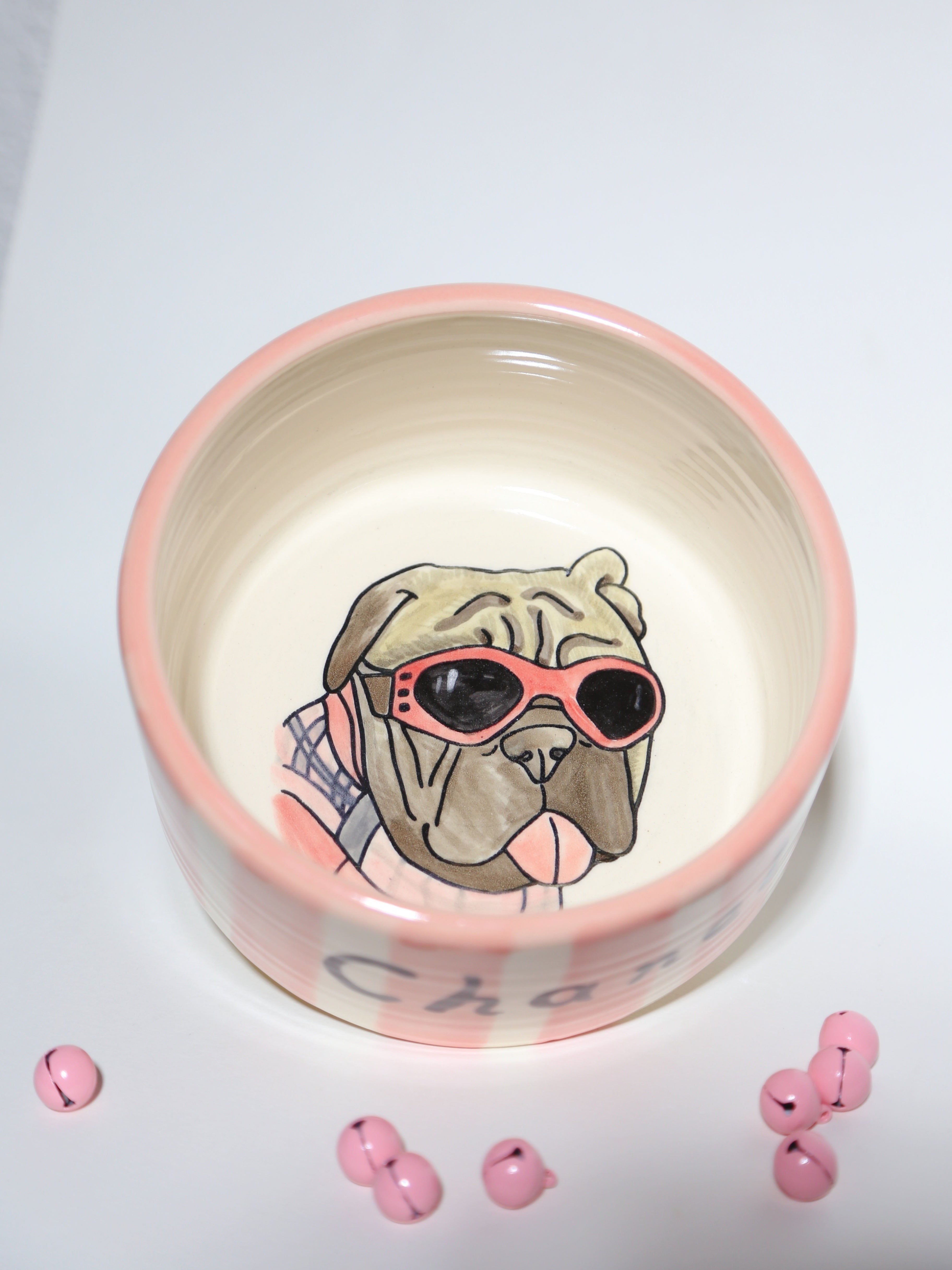Custom Pet Portrait from photo Handmade Ceramic Bowl Gift for Dog/Cat